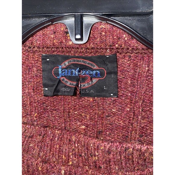 Jantzen Wool Sweater Crew Fisherman Luxury Vintage Women L Fair Aisle USA Thick - Picture 3 of 8